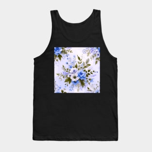 Blue Spring Flower Tank Top